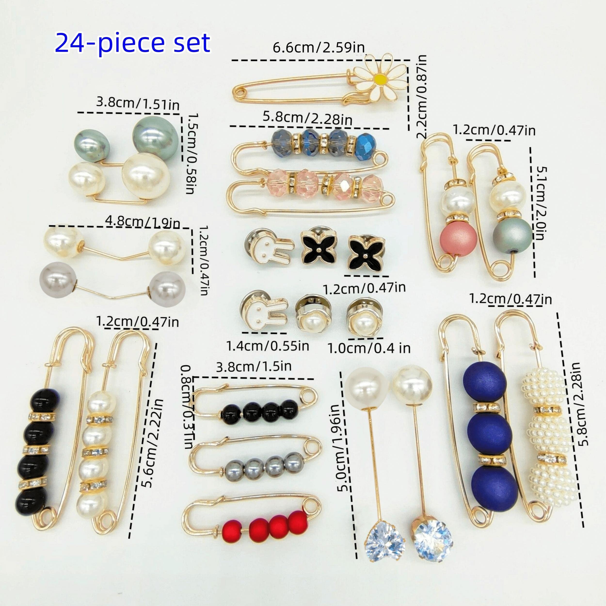 Assorted Pin Brooch Set for Styling Clothes, 8/16/24pcs