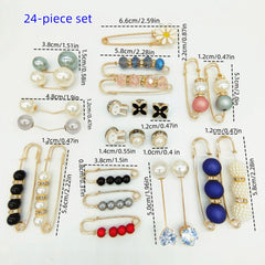 Assorted Pin Brooch Set for Styling Clothes, 8/16/24pcs
