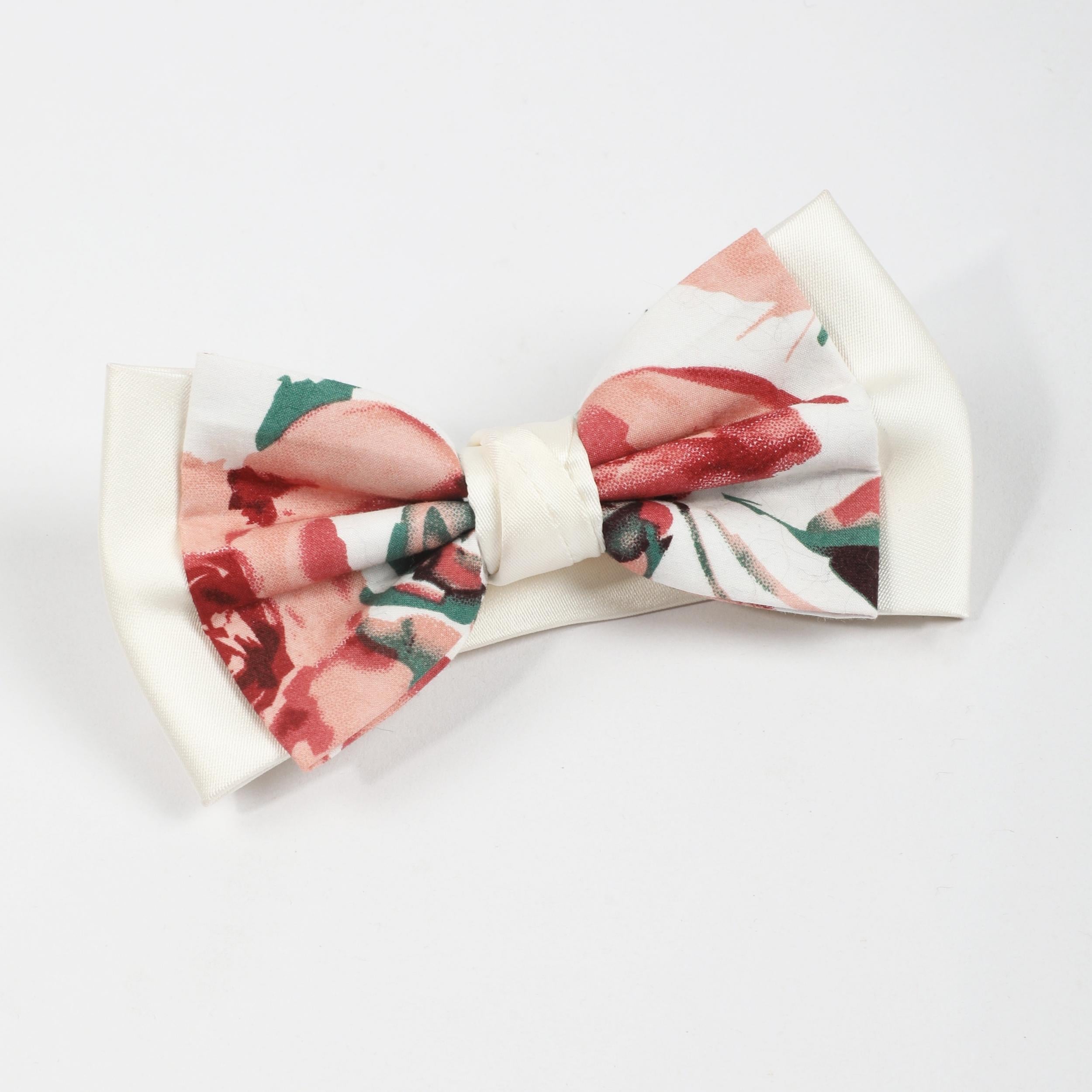 Floral Pattern Tie Women's Bow Tie Set Neck Daily Matching Bow Tie