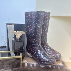 Women's Print High Top Rain Boots Waterproof & Wear-resistant