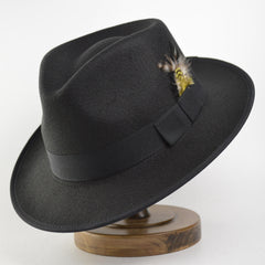 Tweed Jazz Hat Warm Bow Fedora