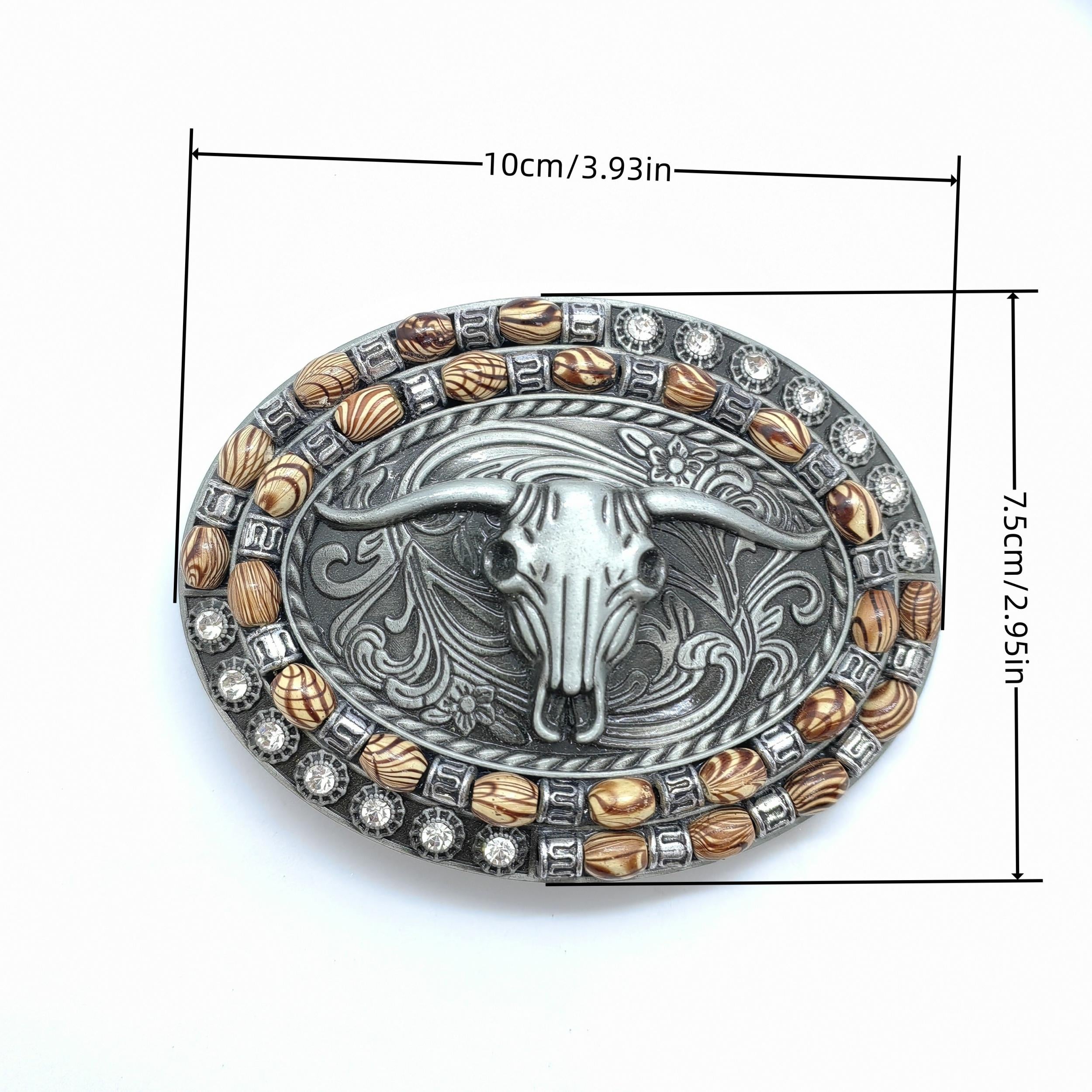 Western Cowboy Men's Retro Belt Buckle Head Large Plate Buckle