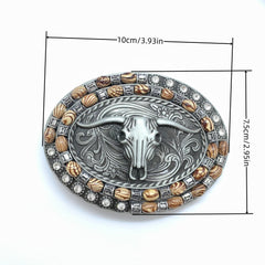 Western Cowboy Men's Retro Belt Buckle Head Large Plate Buckle