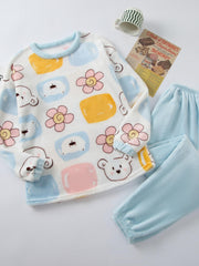 Warm & Bear Pattern Long Sleeve Pajamas