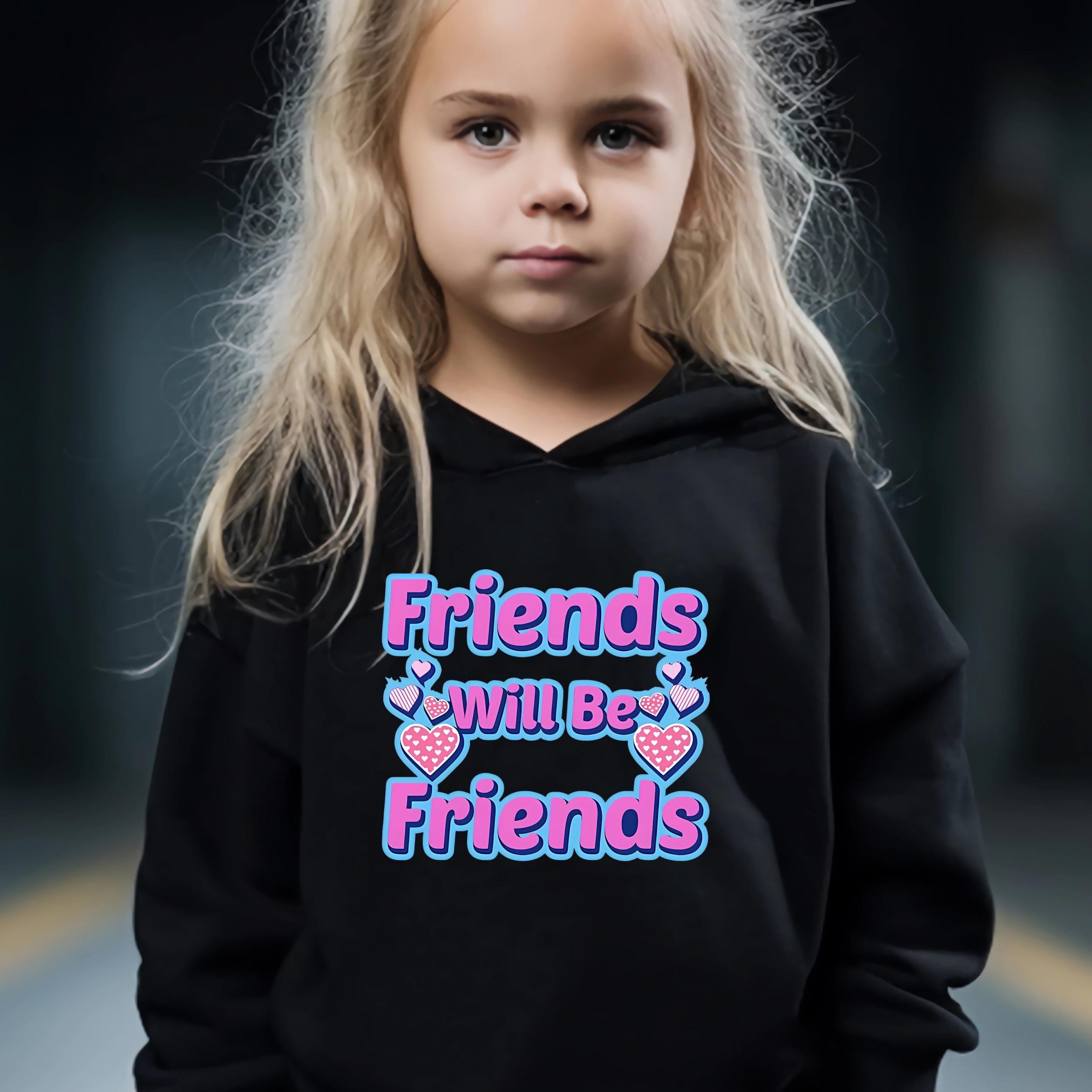 Pattern Long Sleeve Hooded Sweatshirt for Girls