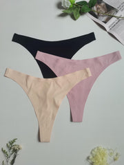 3 Pack Plus Size Seamless Low Rise Panties Set