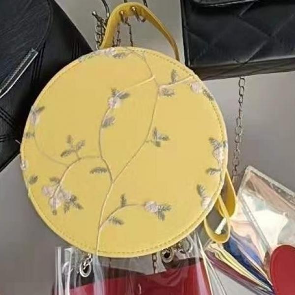 Floral Embroidered Lace Mini Round Cross-body Bag