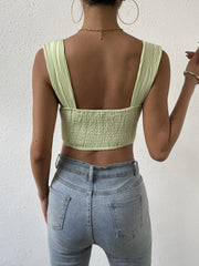 Striped Corset Top Wide Strap Summer Sleeveless Top