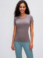 High Elastic Breathable Yoga Sports Short Sleeve T Shirt Women's Tops