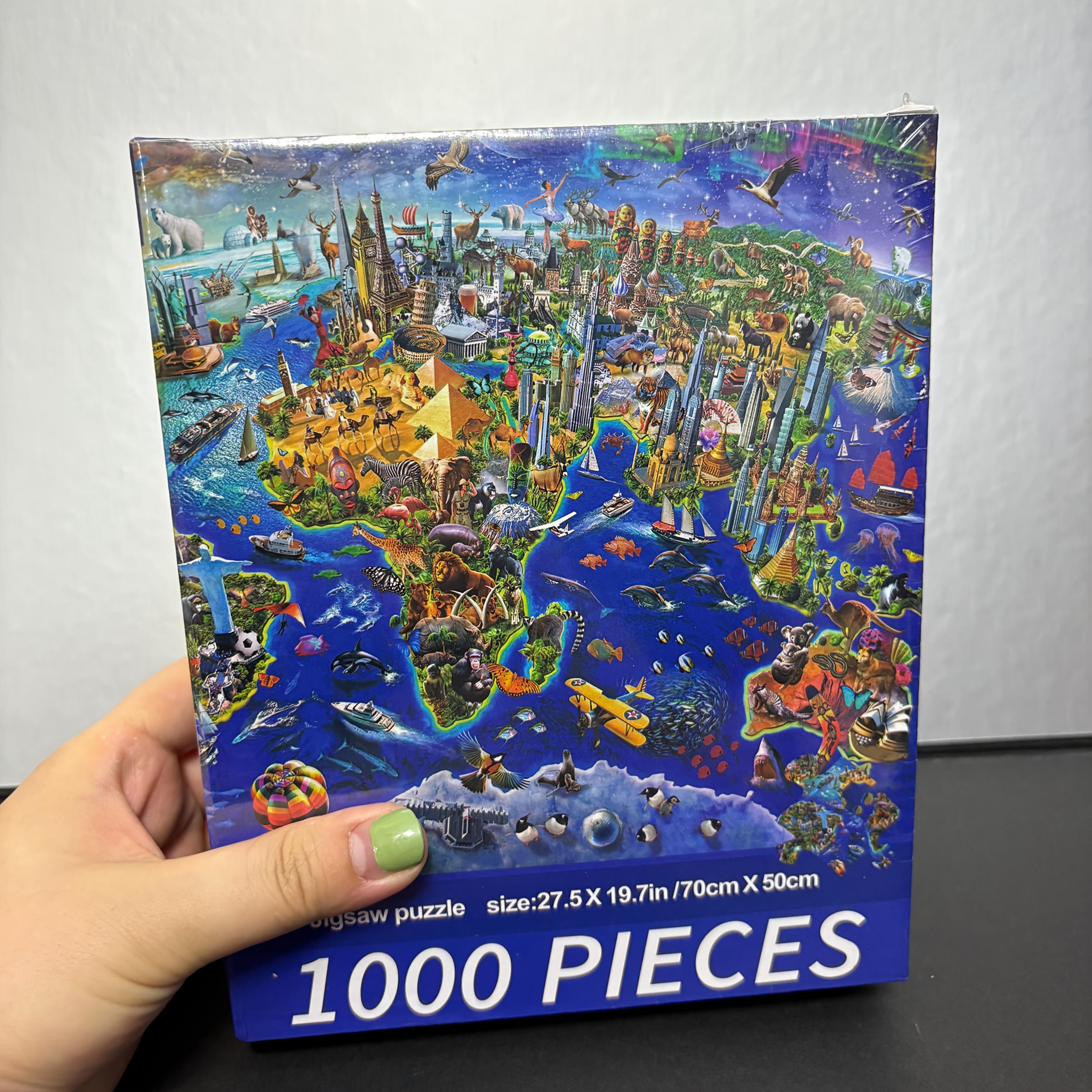 1000pcs Global Landmarks & Wildlife Jigsaw Puzzle - DIY