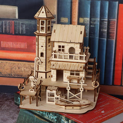 3D Fisherman's Cabin Wooden Assembly Model Kit DIY Puzzle Fishing Village