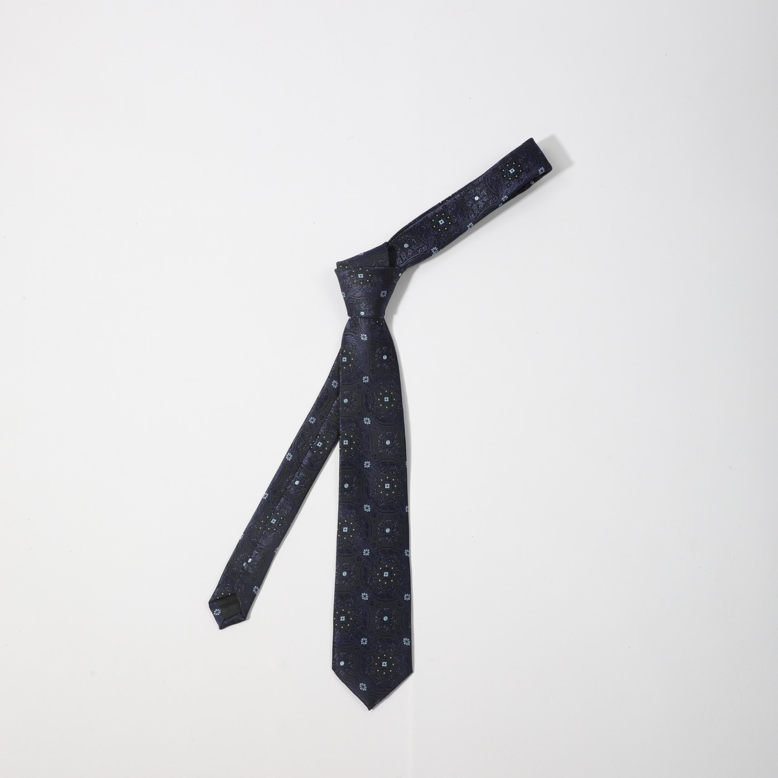 Men's Business Casual Cotton Cloth Flower Graphic Tie