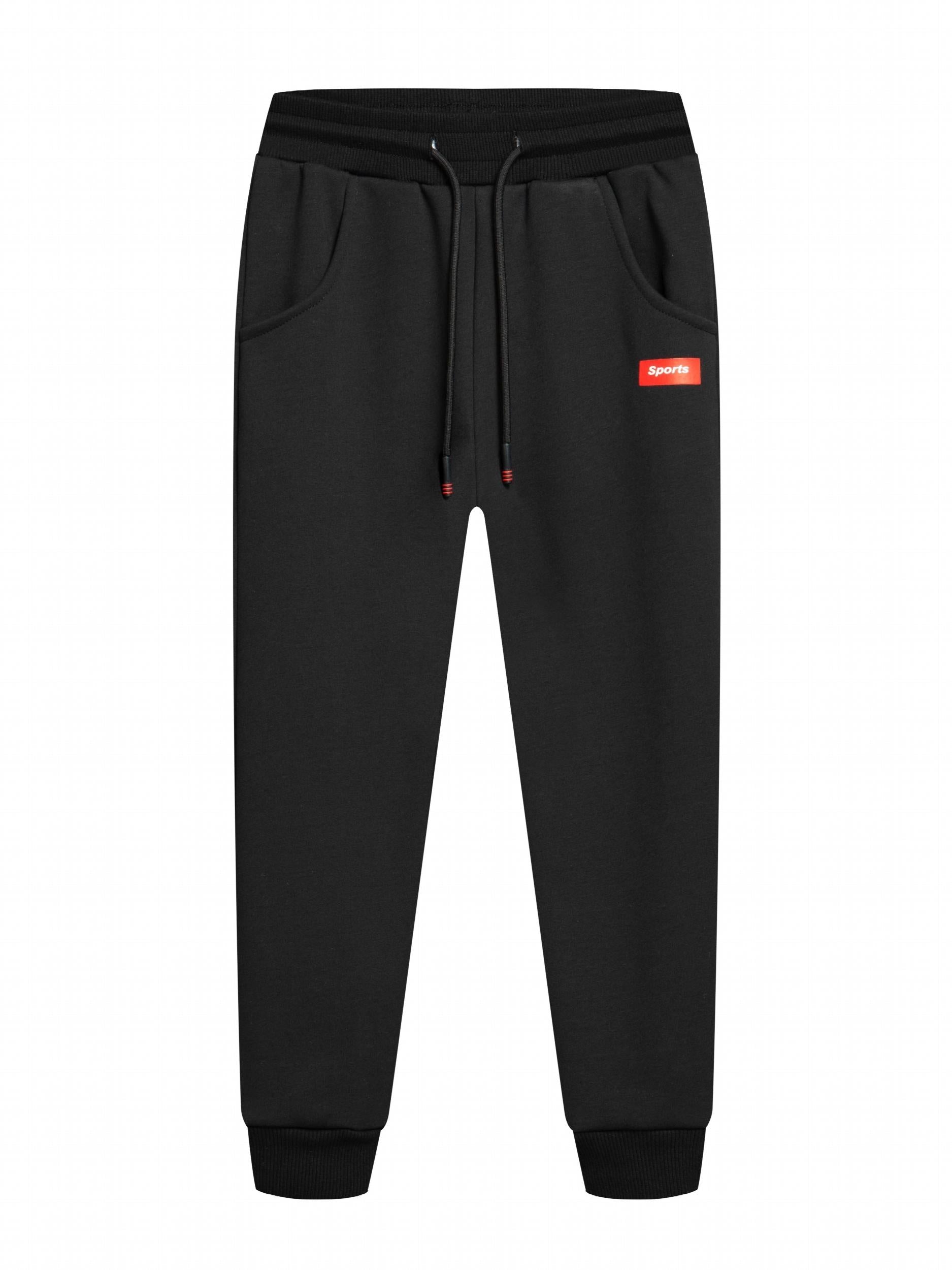 Boys' Plus Fleece Cotton Joggers Thermal Pants for Winter