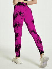 Tie Dye Seamless Sports Leggings Yoga Workout Tight Pants