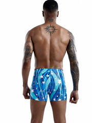 Quick Dry Star Print Board Shorts Men's Swimwear for Summer Beach
