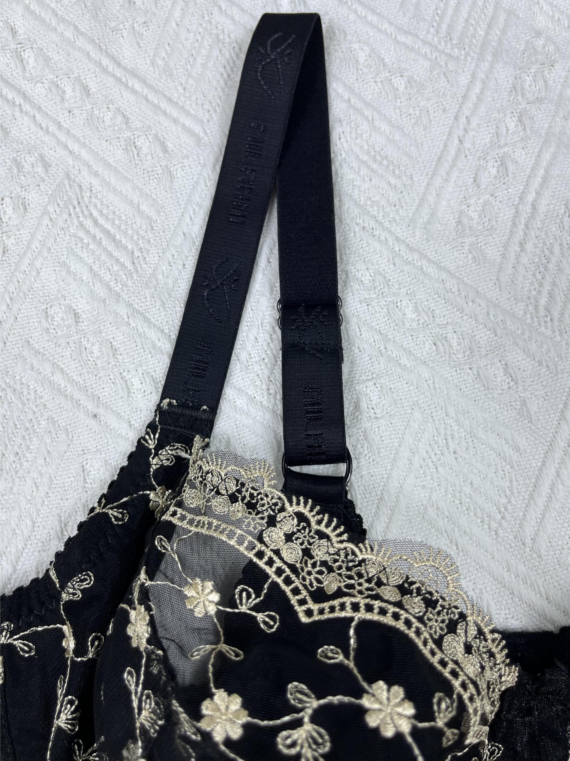 Floral Embroidery Push Up Bra Full Coverage Women's Lingerie