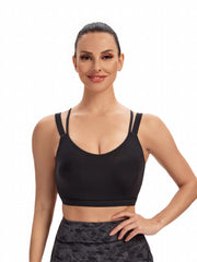 Sporty Bra Medium Stretch Cross Strap Shockproof