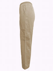 Elastic Waist Cropped Pants with Pockets for Women