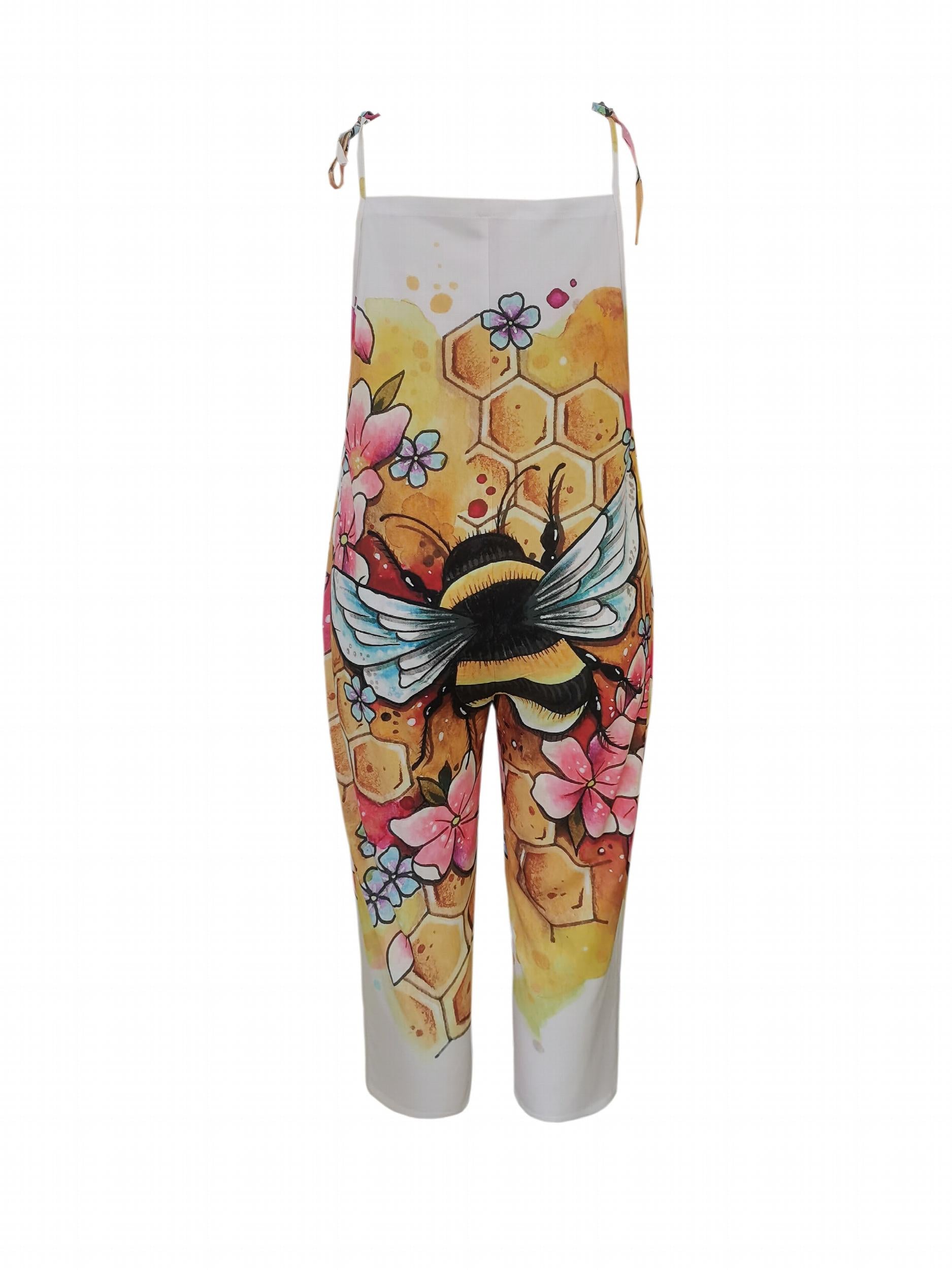 Bee & Floral Print Cami Jumpsuit
