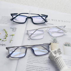 Men's Decorative Anti Light Reading Glasses with Pouch
