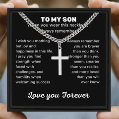 Gift To My Son Cross Necklace For Boys Birthday