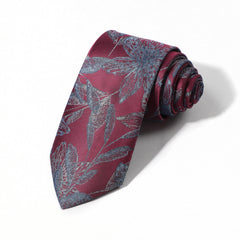 Polyester Leaf Flower Necktie Casual Tie For Men