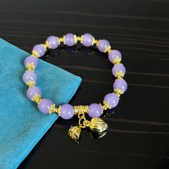 Purple Lotus Bead Bracelet - Ideal Gift for Her