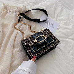 Women Lady Handbags Wide Strap Shoulder Bags Chain Messenger Crossbody Bags