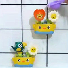 Yellow Duck Flowerpot Cartoon Animal Bath Toy for Baby Bathroom Soothing Tool
