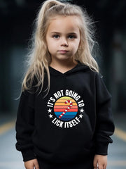 Candy Cane Pattern Long Sleeve Hooded Sweatshirt Girls