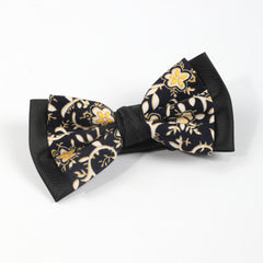 Men's Floral Double Layer Pullover Bow Tie Suit