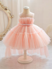 Girls' Princess Dress Birthday Flower Girl Belted Tutu Dress