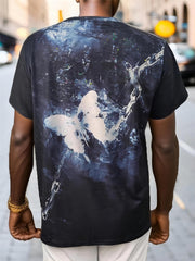 Butterfly 3D Pattern Print Men's Short Sleeve T-Shirt