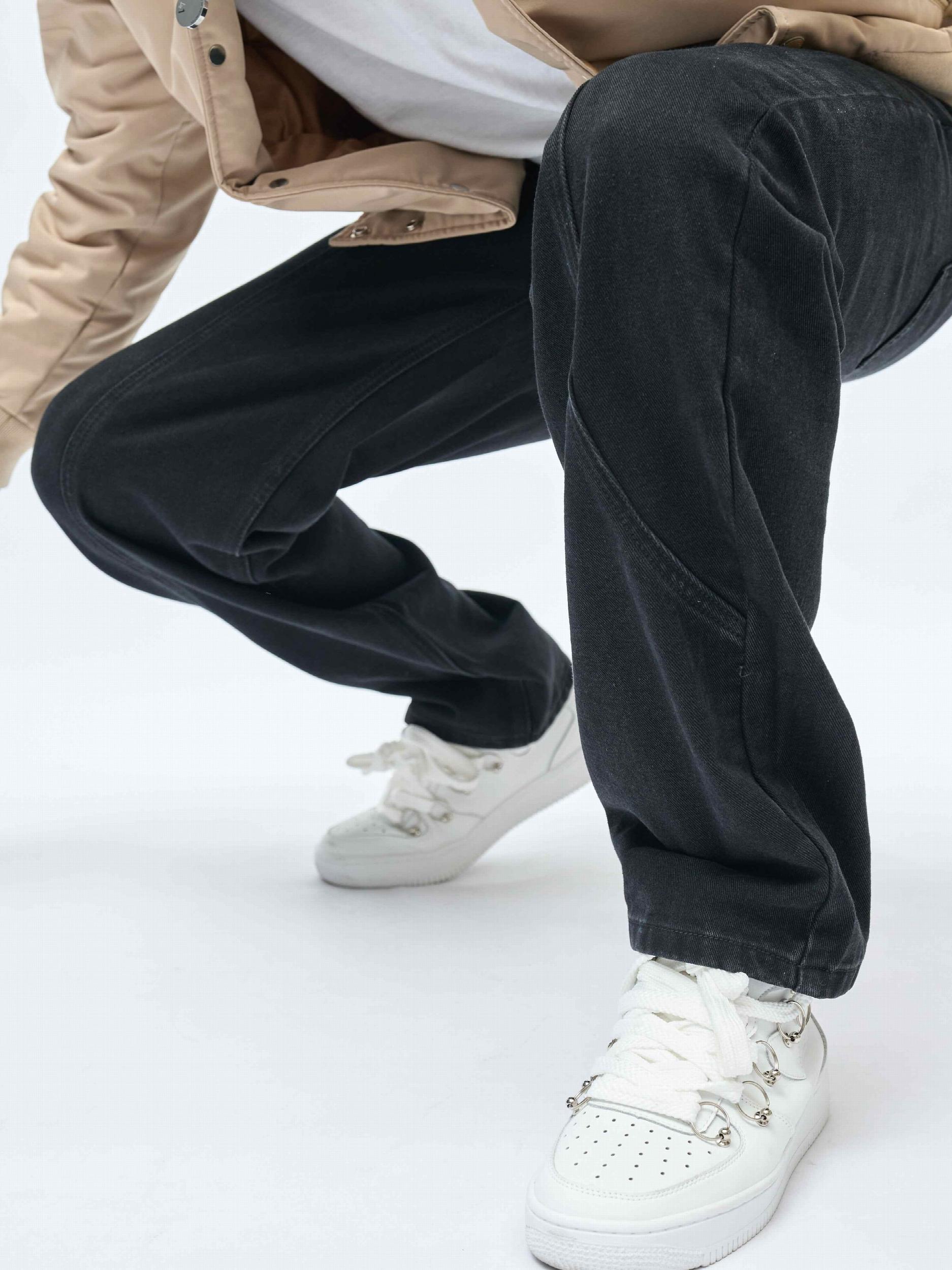 Men's Wide Leg Jeans Loose Fit Casual Denim Pants