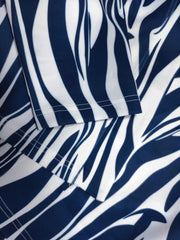 Women's Striped Print Open Front Long Sleeve Blazer