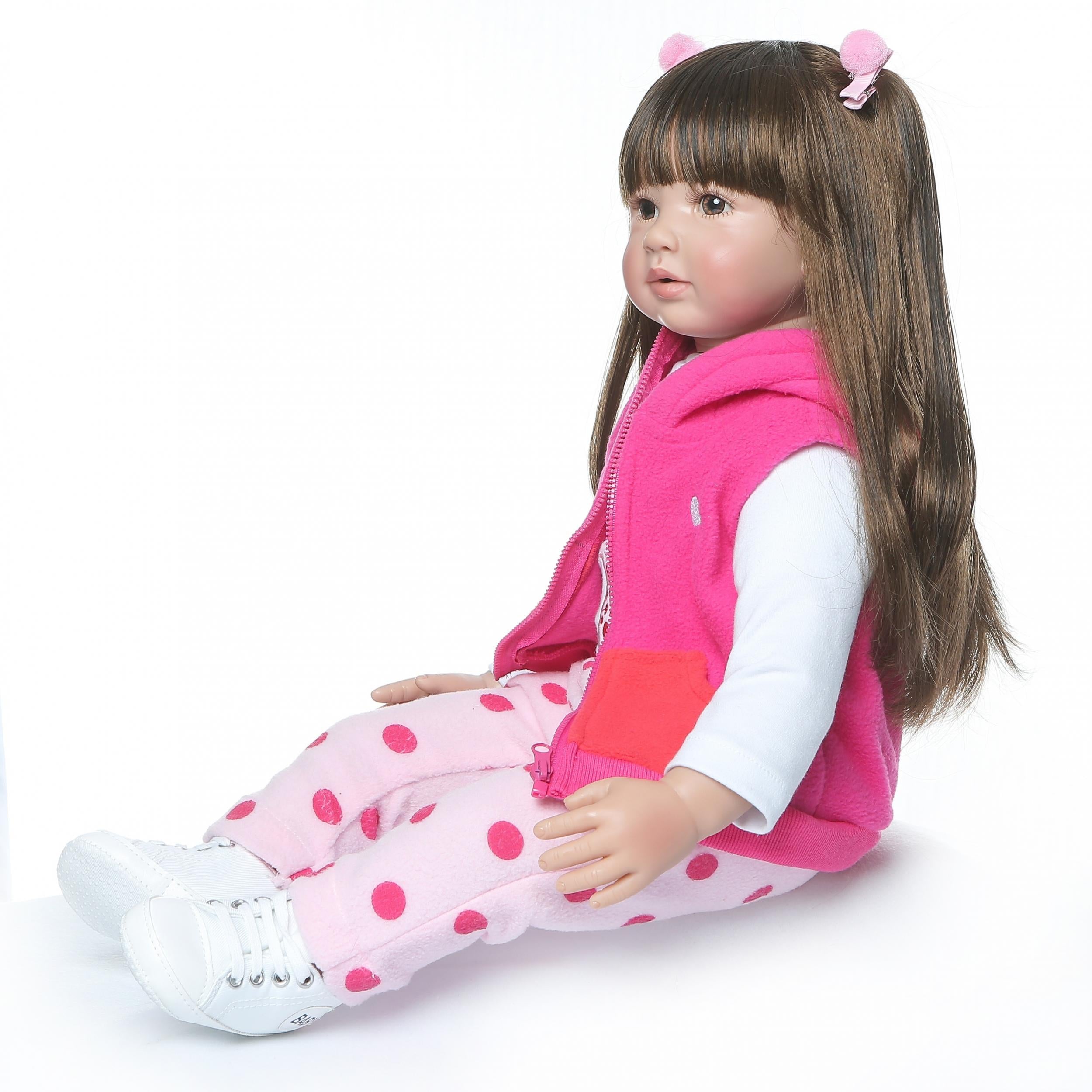 24" Reborn Baby Doll Long Hair Princess Girl Toy for Kids