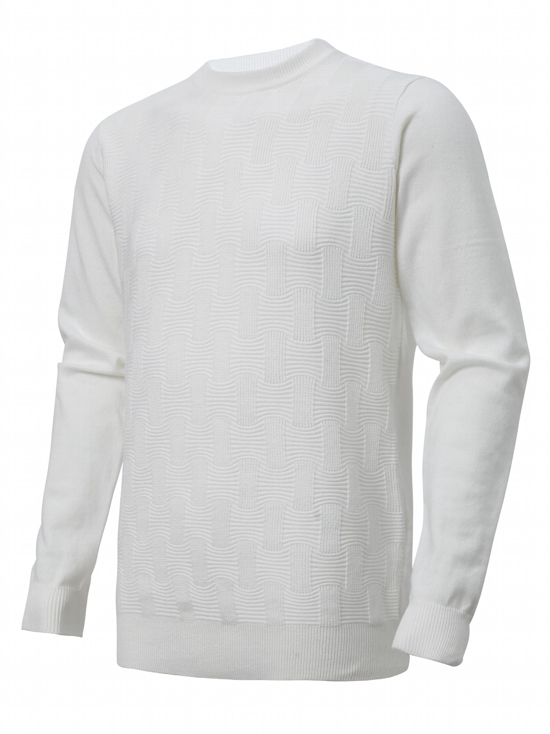Men's Solid Sweater Casual Warm Stretch Crew Neck Pullover