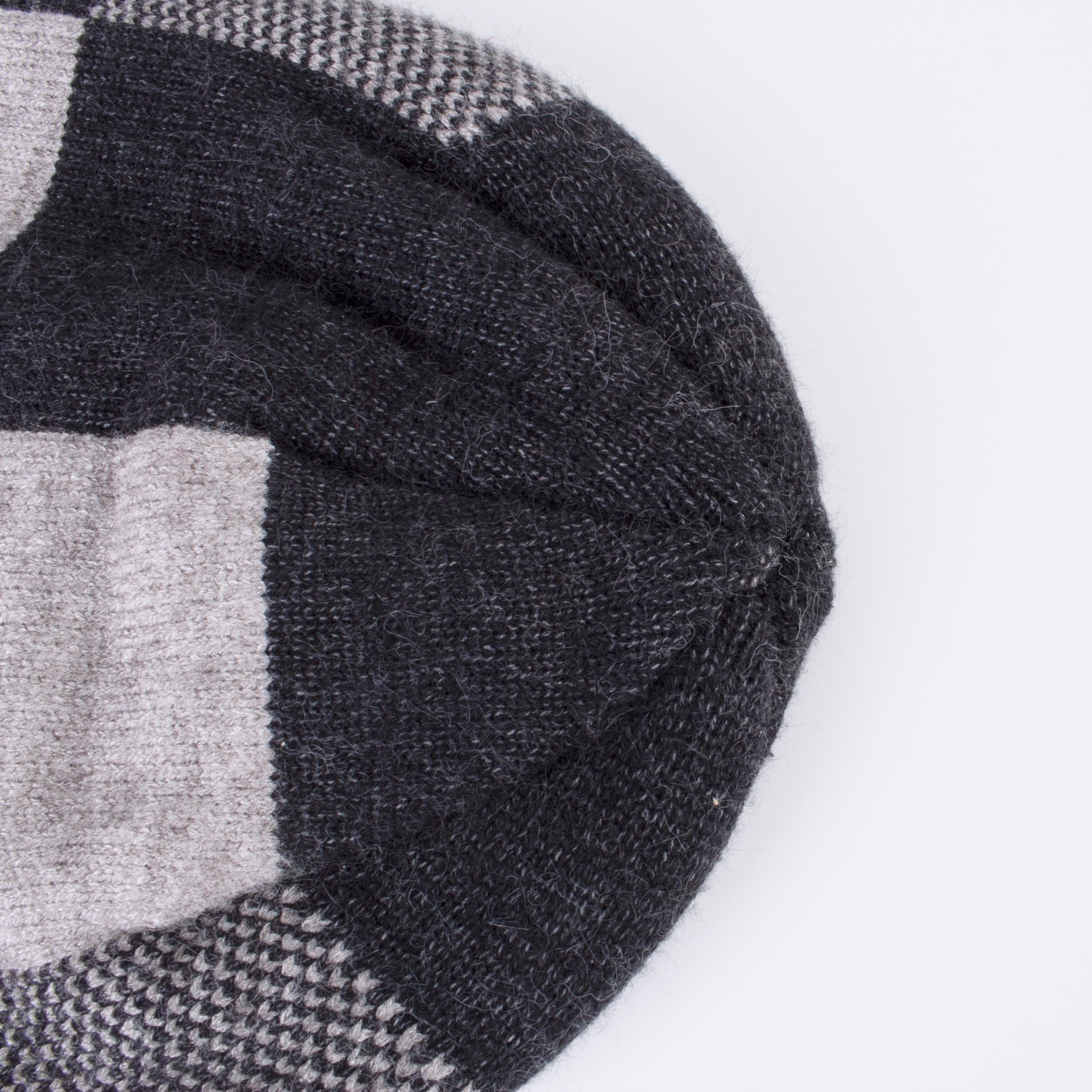 Plaid Warm Beanie Hat Winter Knitted Thick Hat