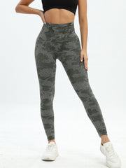 Camo Pattern High Waist Leggings for Yoga Running Gym