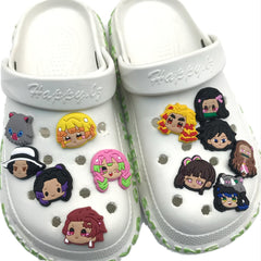 12pcs Cartoon Shoes Charms for Clogs Jigs Slides Sandals PVC Decorations