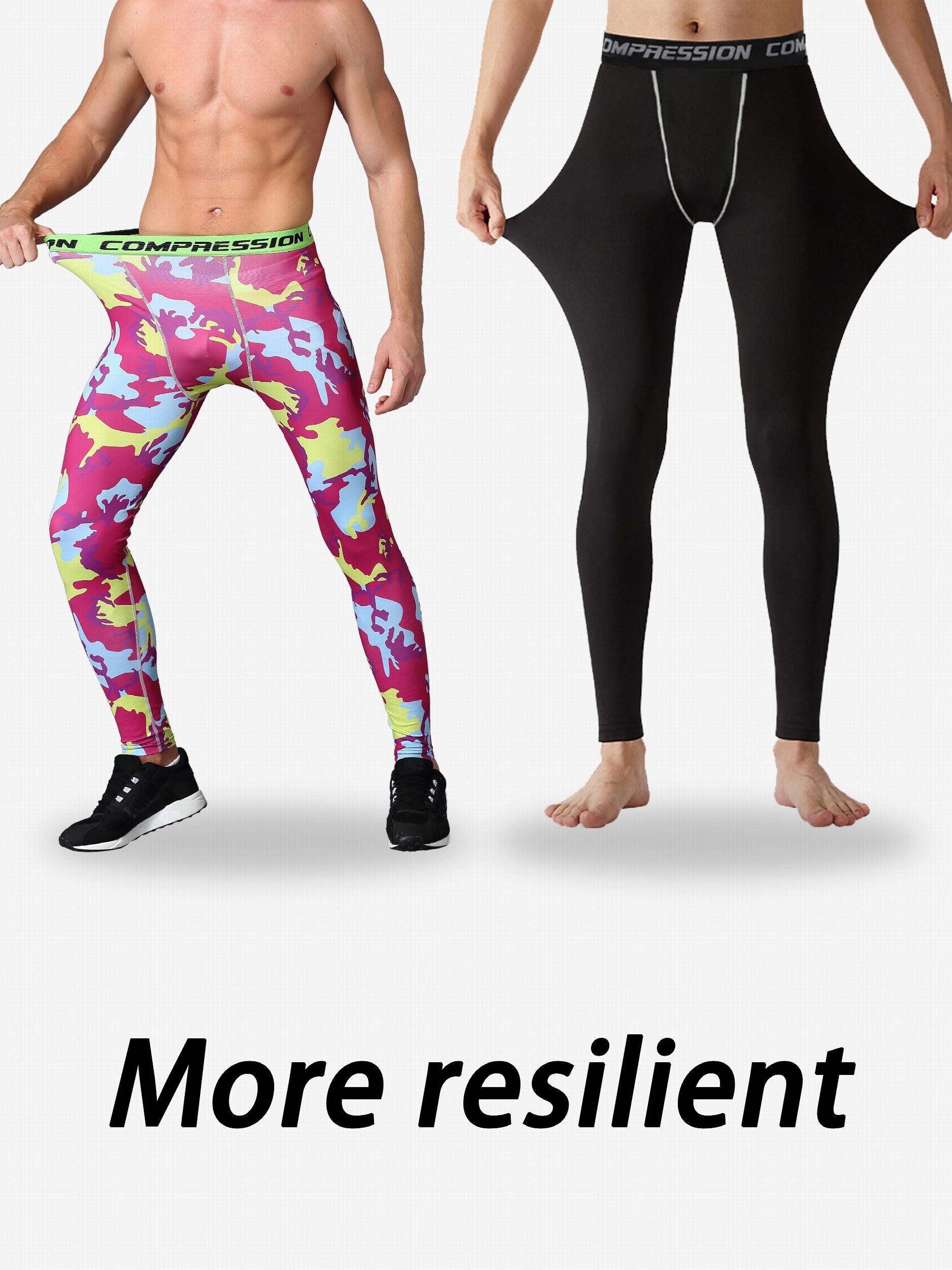 2 Pcs Men's Sports Leggings Quick Dry Compression Pants