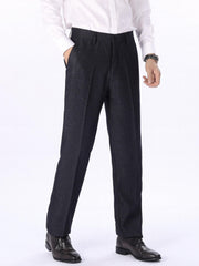 Men's Formal Solid Straight Leg Dress Pants For Business