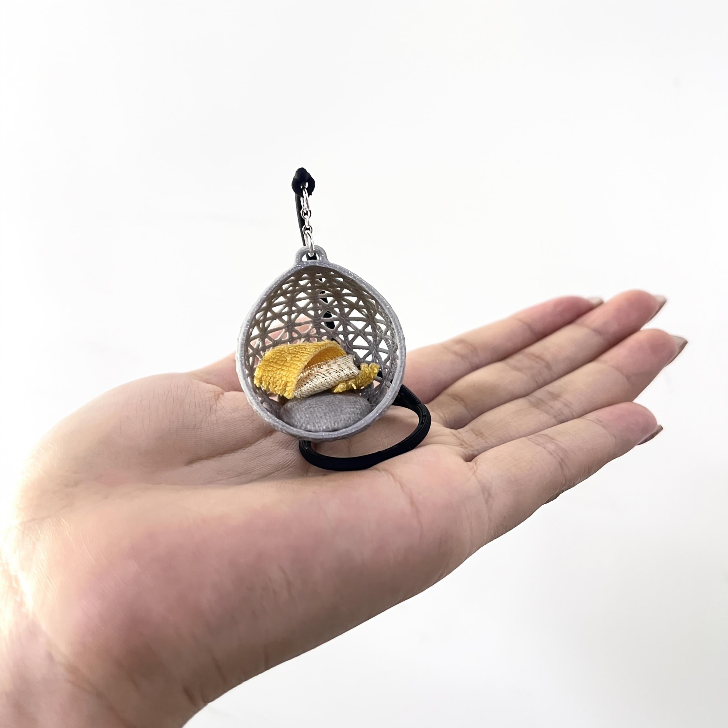 Mini Hanging Basket Chair 1pc Model ABS Resin DIY Dollhouse Swing Chair