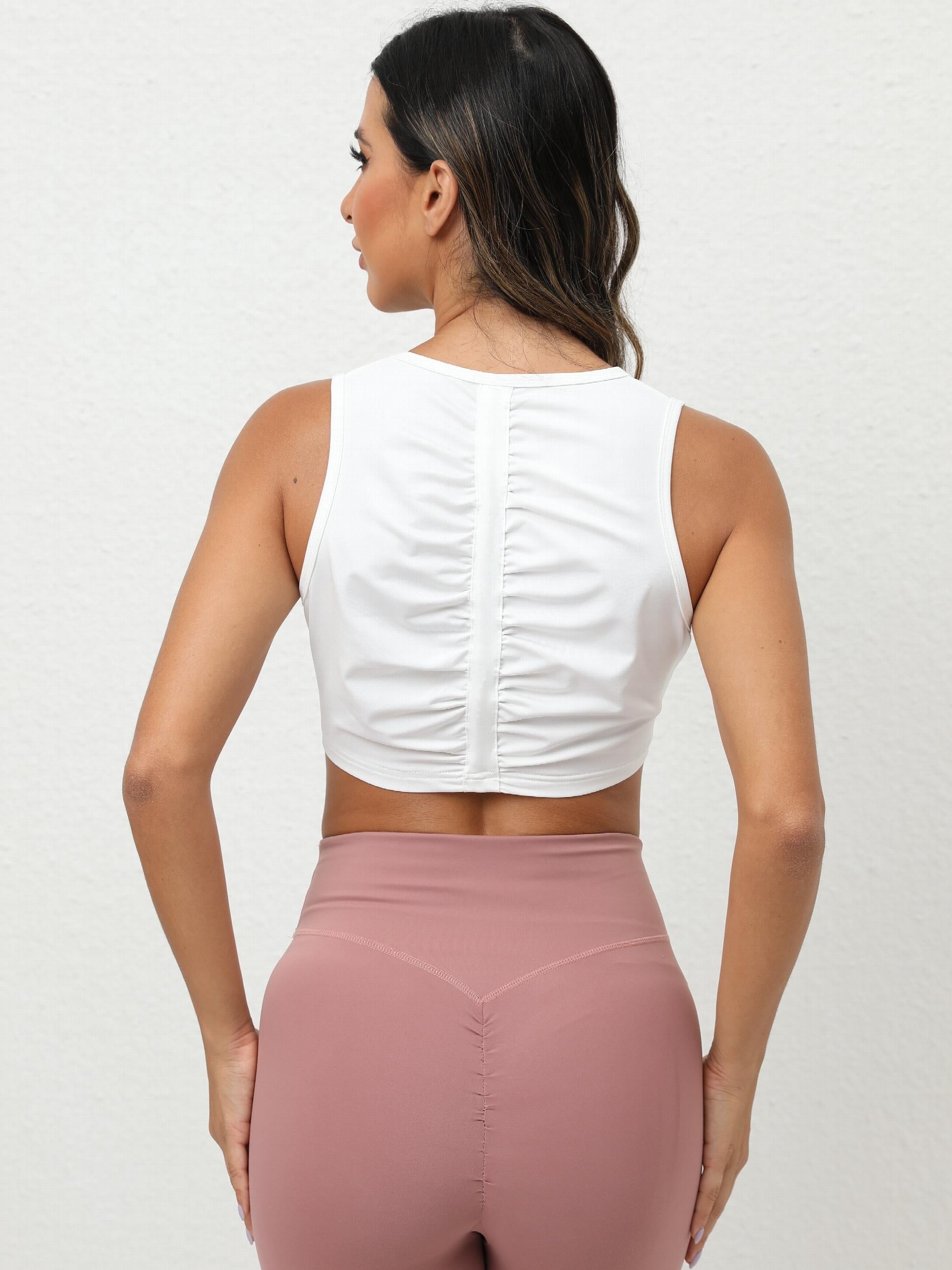 Women's V-neck Crop Tank Top Yoga Bra