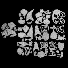 10pcs Christmas Gnome Die Cuts Santa Claus Metal Cutting Dies for Card Making