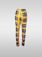 Plaid Elastic Waist Skinny Leggings Casual Every Leggings Women's Clothing