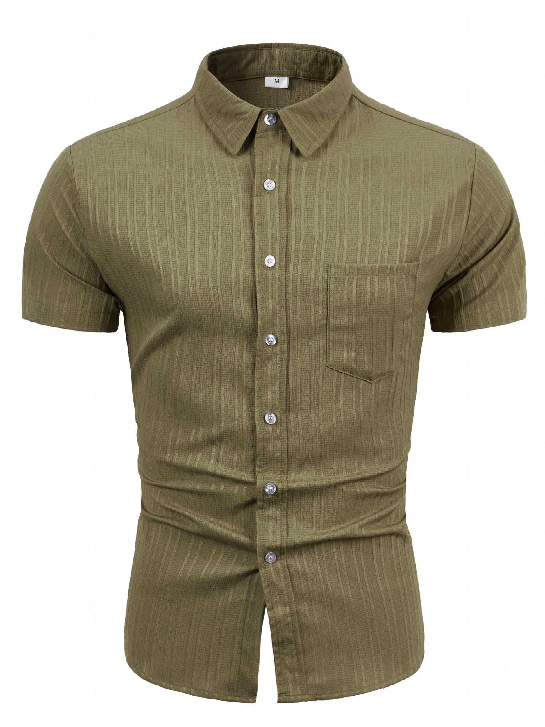 Men's Casual Short Sleeve Shirt for Summer Vacation
