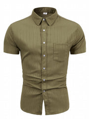 Men's Casual Short Sleeve Shirt for Summer Vacation