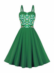Colorblock Floral Print Maxi Cami Dress