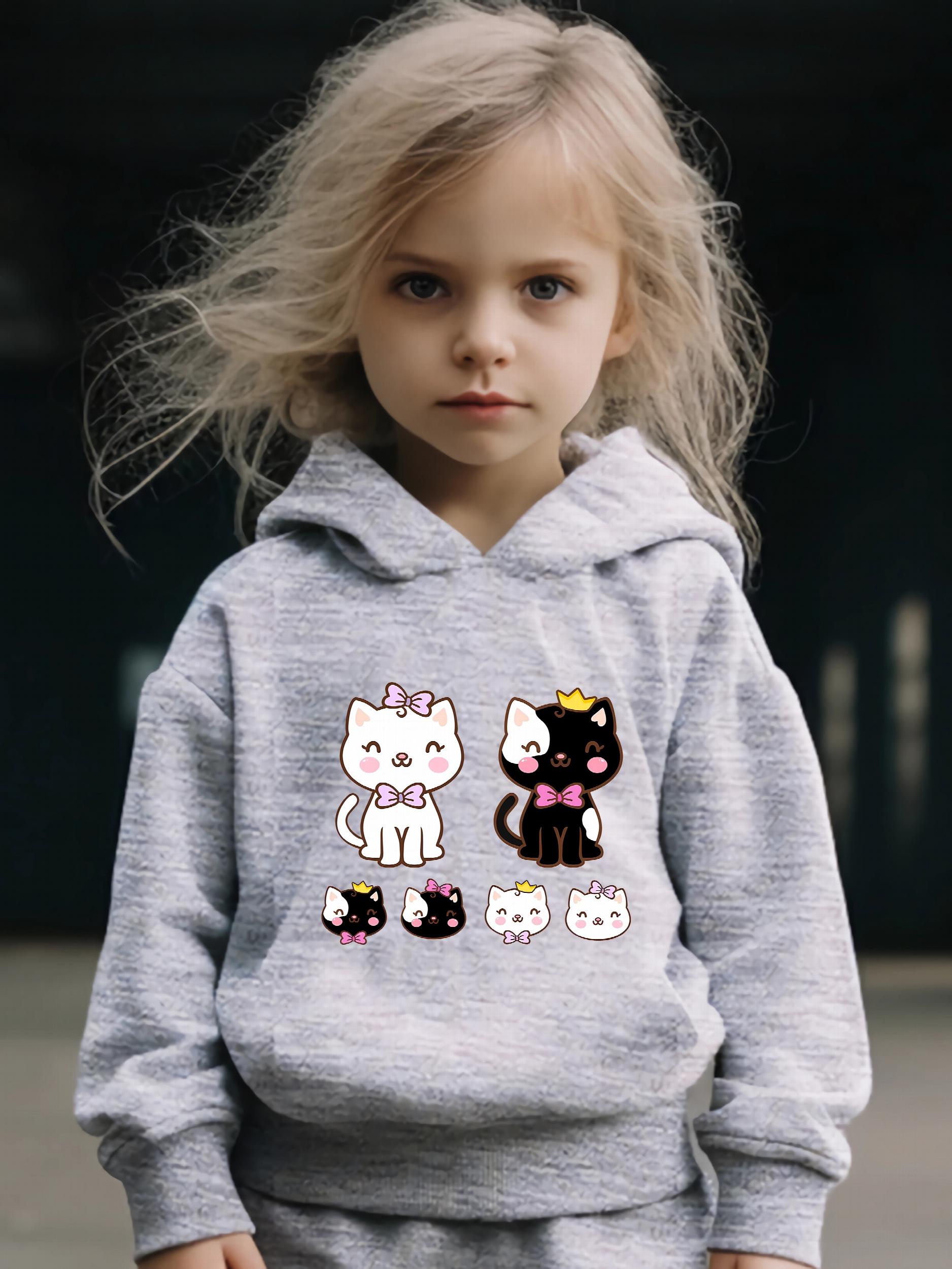 Yinyang Kitty Print 2pcs Girls Outfits For Sports